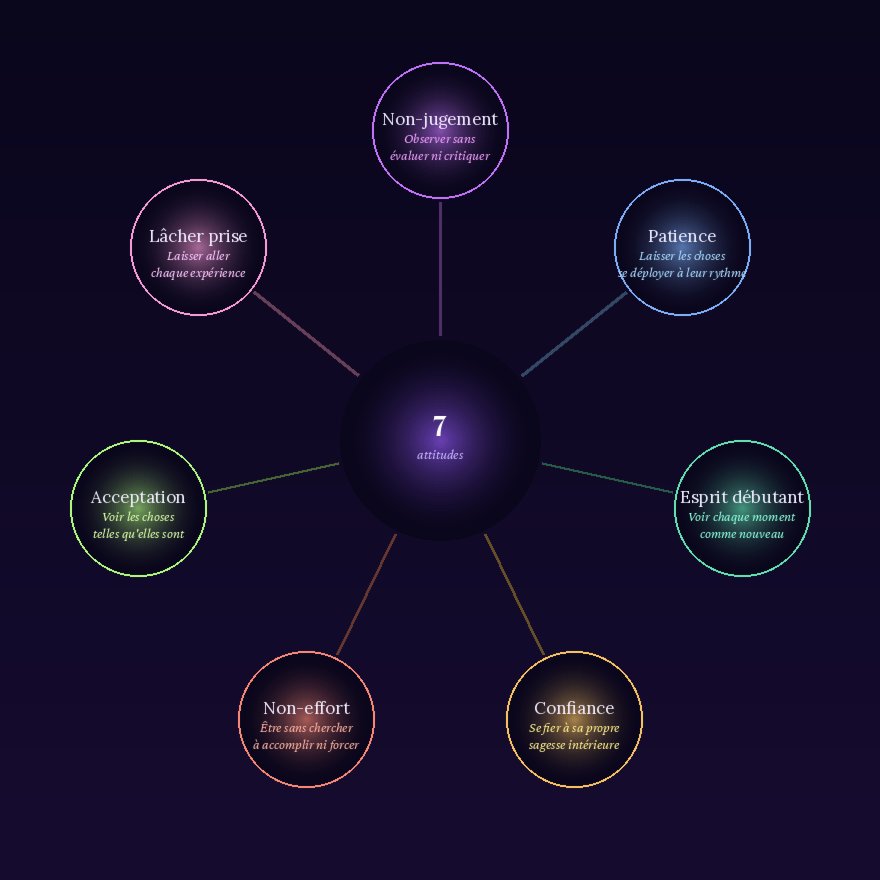 Les 7 attitudes fondamentales de la pleine conscience